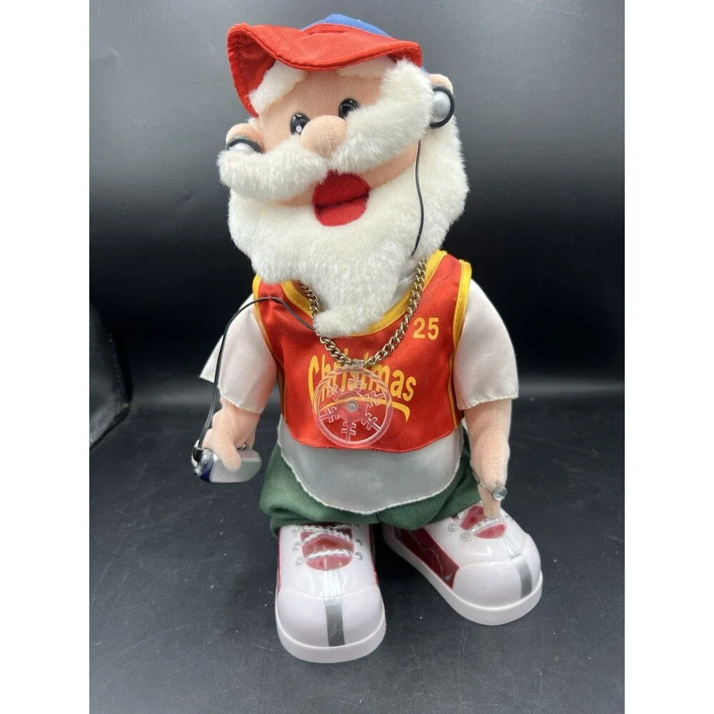 VTG Gemmy Hip Hop Santa Animated Singing Rapping 12” Works 2 Songs Christmas